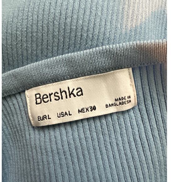 Bershka light blue ribbed knit crop top size Large - Picture 3 of 14